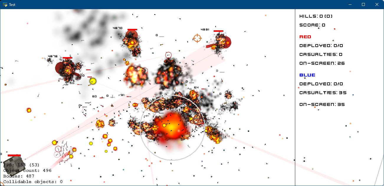 GPU-accelerated particle explosions.
